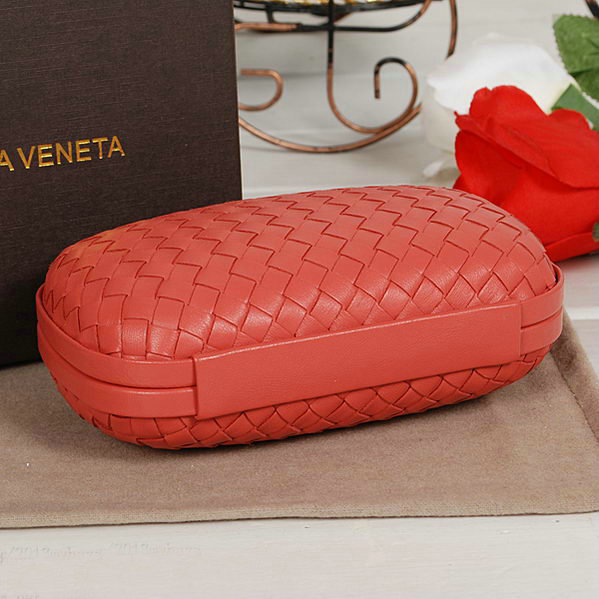 Bottega Veneta intrecciato calf leather clutch 11308 red